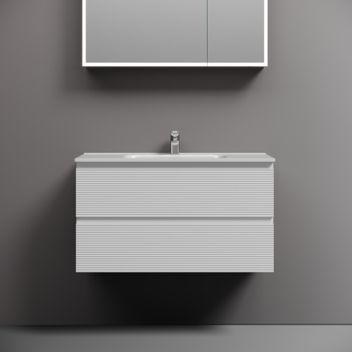 Тумба под раковину Sancos FOLK FL90W 90х40 подвесная цвет белый - фото 3